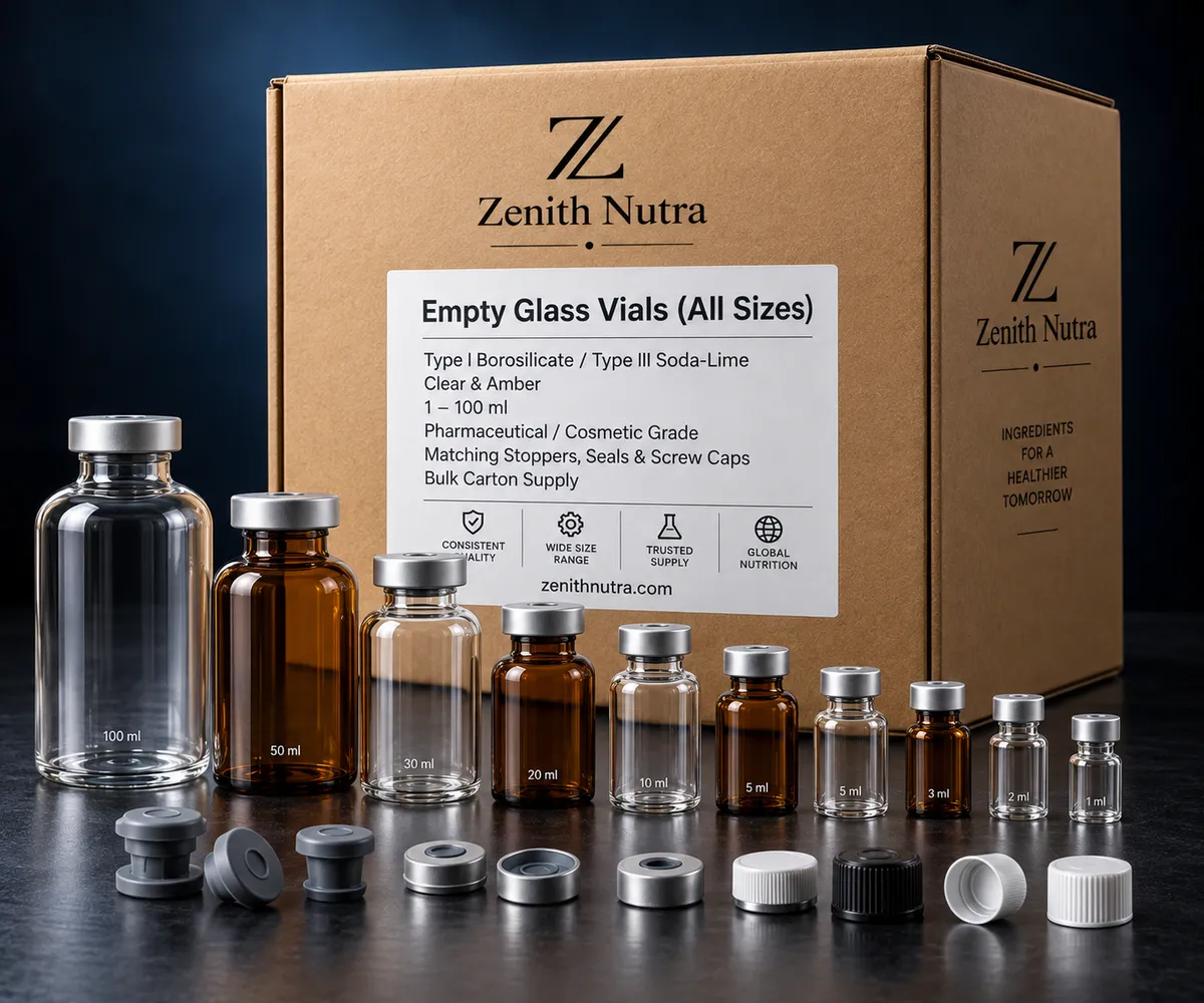 Empty Glass Vials (All Sizes) — close-up texture